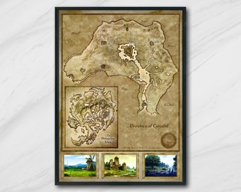 Oblivion, Cyrodiil Province Map (The Elder Scrolls 4), High Quality Prints