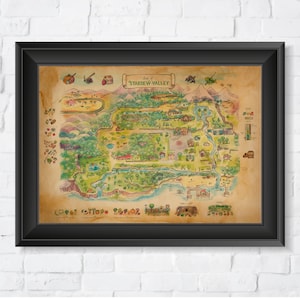 Kaart Stardew Valley, hoge kwaliteit, A1/A2/A3-afdrukken