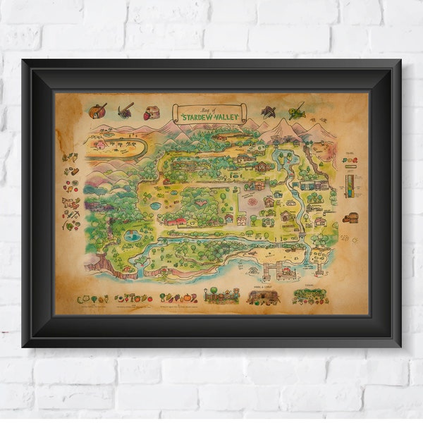Stardew Valley Map, High Quality, A1/A2/A3 Prints