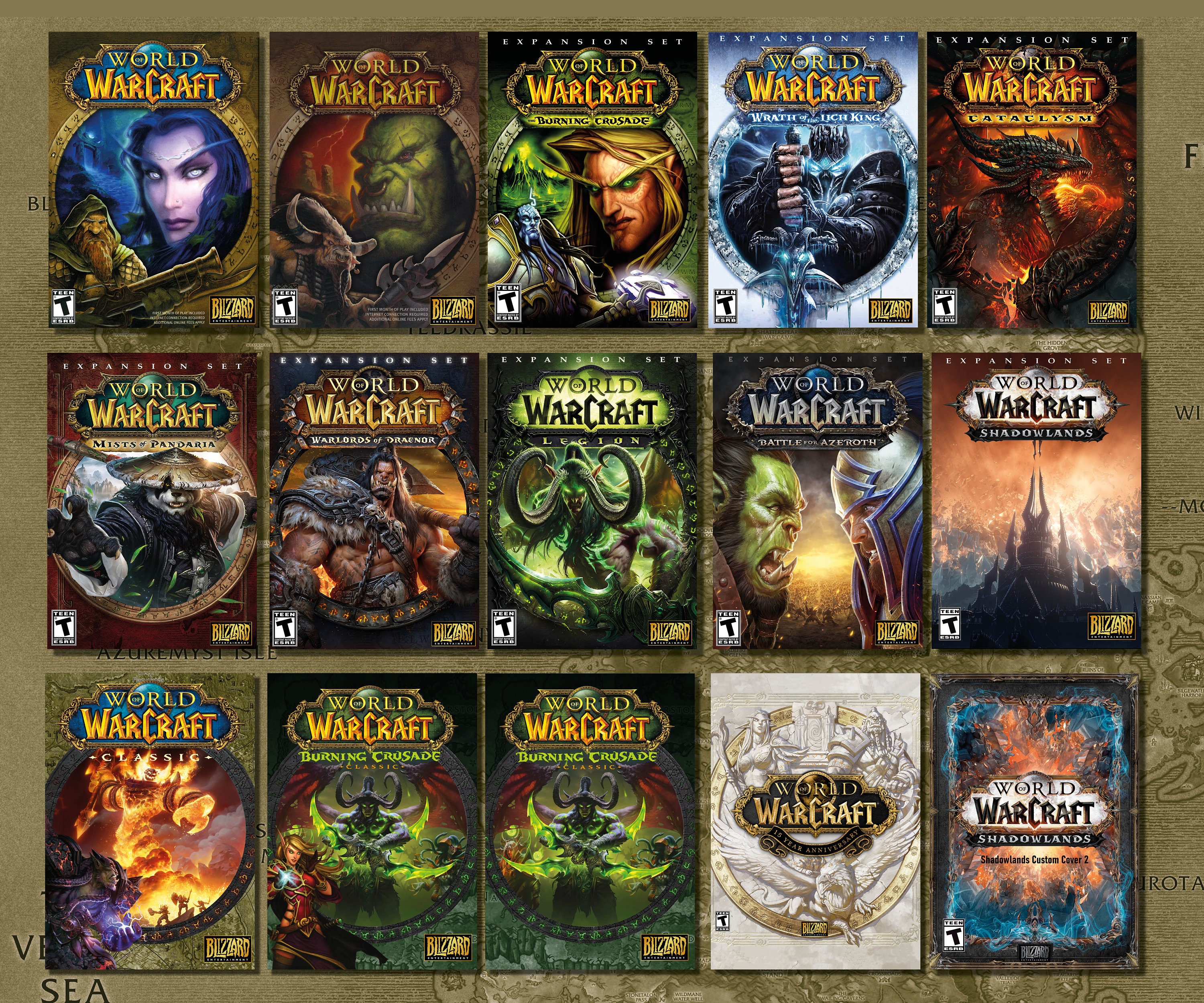 World Of Warcraft Box Art Poster 297x210mm Blizzard Wow Etsy