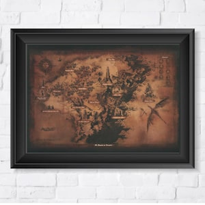 Dark Souls 2, kaart Kingdom of Drangleic, hoge kwaliteit, A3-, A2- en A1-afdrukken