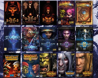 Blizzard Games Box Art Poster A4 (297 x 210 mm), Hearthstone, Overwatch, Diablo, Starcraft, Warcraft, HOTS