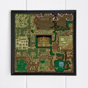 The Legend of Zelda, A Link to the Past, Dark world Map, High Quality, (600x600mm) - Nintendo, SNES