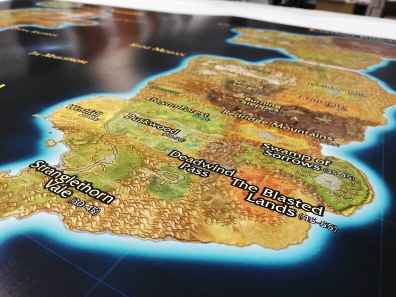 World of Warcraft Classic Zones Map A1 841x594mm HP Photo | Etsy