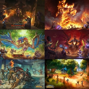 World of Warcraft Classic, Artwork Prints, High Quality 800x450mm- Blizzard, WOW