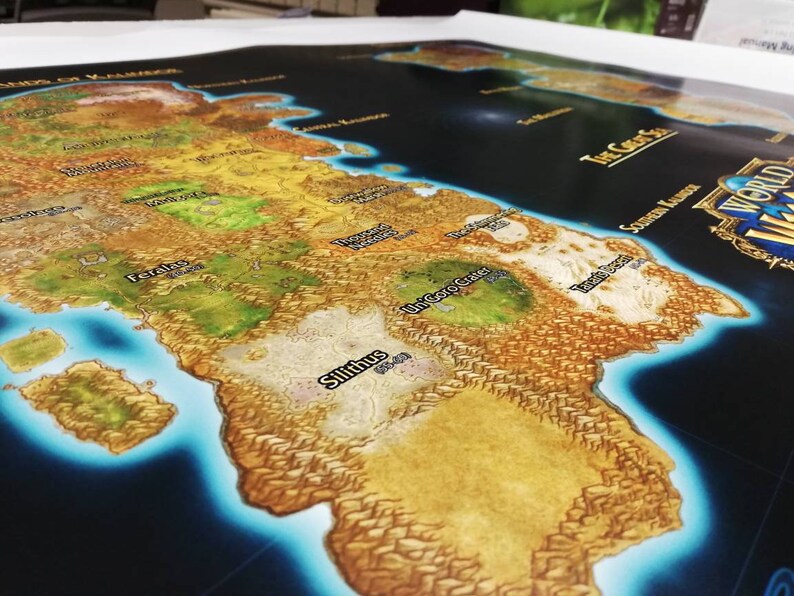 World Of Warcraft Classic Zones Map A1 841x594mm Hp Photo