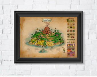 Stardew Valley Ginger Island Map, High Quality, A1/A2 Prints