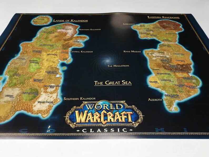 World of Warcraft Classic Zones Map A1 841x594mm HP Photo | Etsy