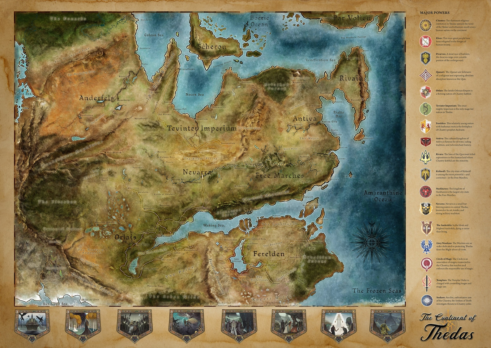 Dragon Age Inquisition Thedas Map High Quality A3 A2 & A1 Etsy