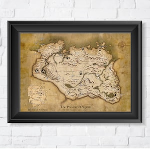 Mapa del aniversario de Skyrim (The Elder Scrolls V), impresiones de alta calidad en formato A1/A2
