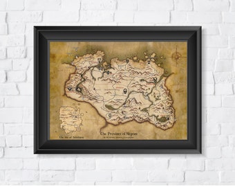 Skyrim Karte Jahrestag (The Elder Spirals 5), High Quality, A3 Drucke