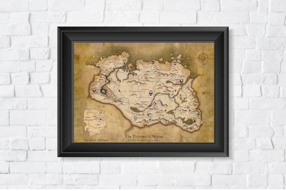 Skyrim Anniversary Map The Elder Scrolls 5 High Quality -  Portugal