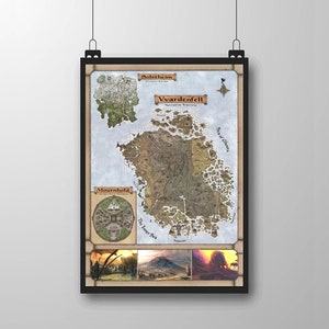 Morrowind, Vvardenfell Map (The Elder Scrolls 3), High Quality, Large Format Prints