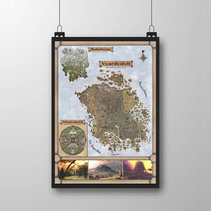 Morrowind, Mapa de Vvardenfell (The Elder Scrolls 3), Impressões de alta qualidade e grande formato