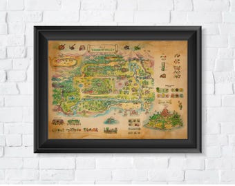 Stardew Valley & Ginger Island Map, High Quality, A1/A2 Prints