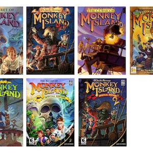 Monkey Island Series Box Art A4  Posters (297x210mm) - Lucas Arts