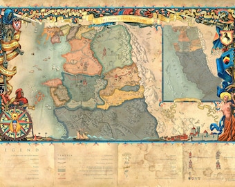 The World of The Witcher Map, The Northern Kingdoms, High Quality, A1/A2 Prints