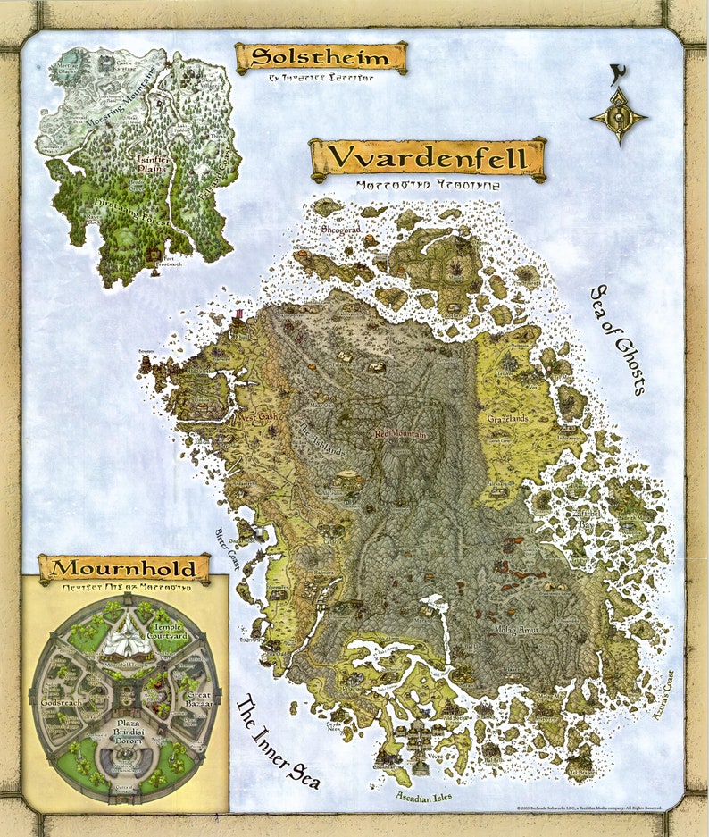 Карта морровинда со всеми локациями