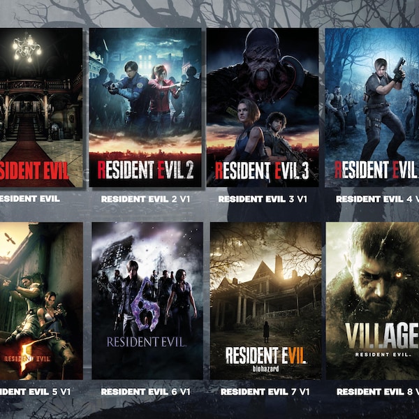 Resident Evil Art Posters A4 (297x210mm)