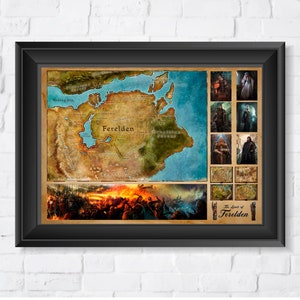 Dragon Age Origins, Fereldan-kaart, hoge kwaliteit, A3-, A2- of A1-afdrukken