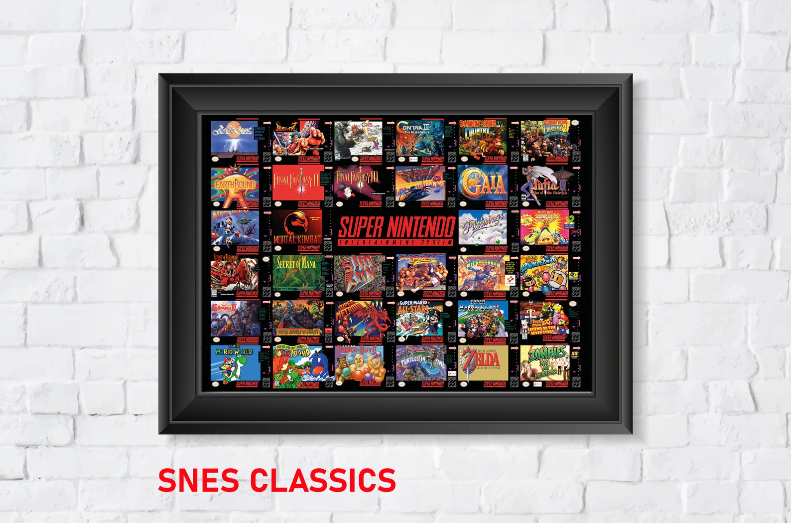 Super Nintendo Box Art Poster High Quality A1/A2 Prints Etsy