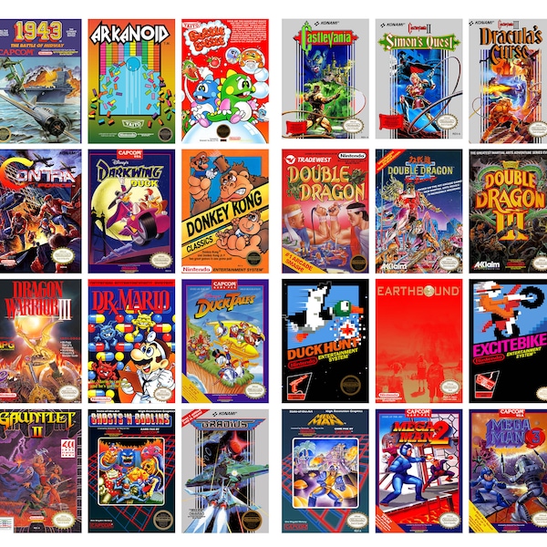 NES Box Art Tirages A4 (297x210mm) Système de divertissement Nintendo