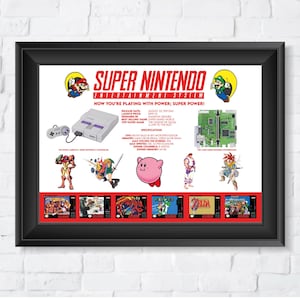 Super Nintendo Console Posters, High Quality, A1/A2/A3 Prints (SNES) (Custom made)