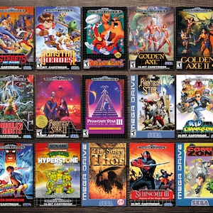 Sega Mega Drive Box Art A4  Posters (297x210mm)