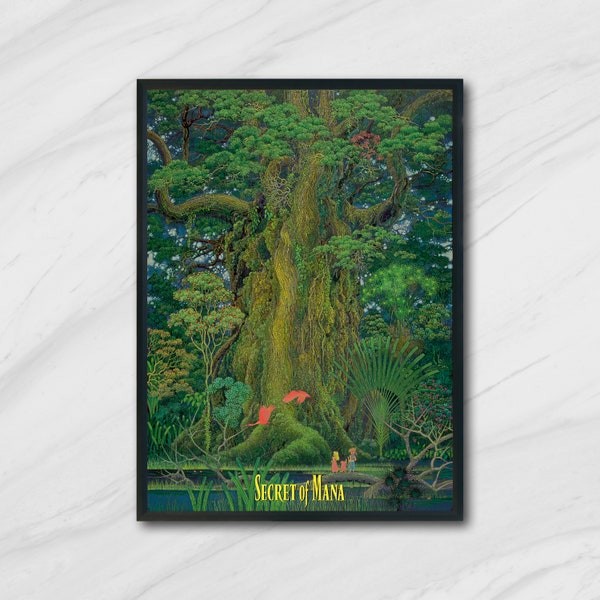 Secret Of Mana, Mana Tree Print, A2, A1 ou 500x700mm, impression HP Photo - SNES, Square, Nintendo