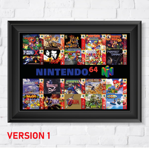 Nintendo 64 Box Art Poster, High Quality, A1/A2 Prints (N64) (Custom made)