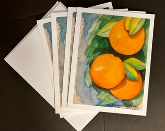 Oranges - Water Color Note Cards