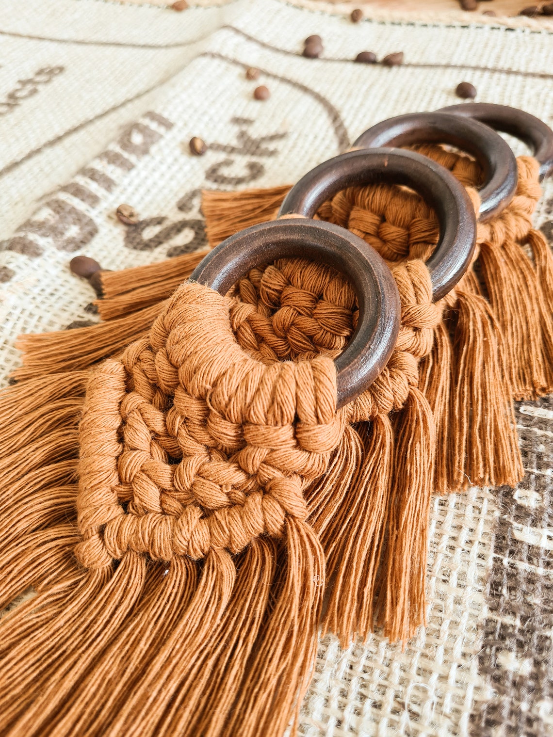 Macrame Napkin Ring Boho Decor Christmas Table Boho Etsy