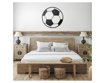 Soccer Ball Handcrafted Metal Wall Sign - Sports Room Decor - Soccer Fan Gift