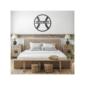 Personalized Baseball Metal Sign, Custom Metal Wall Art