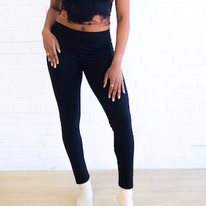 Hemp Leggings,  Thick Athletic Leggings, Squat Proof Leggings for Yoga, Travel Workout, Hemp Clothing, Elastic free Leggings