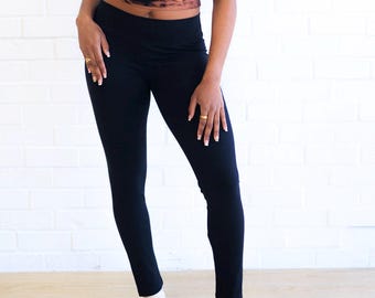 Hemp Leggings,  Thick Athletic Leggings, Squat Proof Leggings for Yoga, Travel Workout, Hemp Clothing, Elastic free Leggings