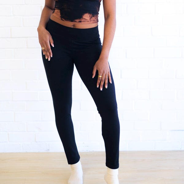 Hemp Leggings,  Thick Athletic Leggings, Squat Proof Leggings for Yoga, Travel Workout, Hemp Clothing, Elastic free Leggings