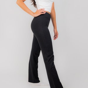 Hemp and Cotton Yoga Pants, Hemp Pants, Eco-friendly Athletic Clothing XS-XXL Black