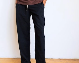 Hemp Lounge Pants • Organic Cotton Workout Clothing •Eco Friendly Straight Leg Sweatpants Unisex Gym Drawstring • Asatre Hemp Casual Leisure