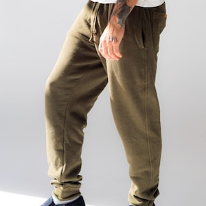 Mens Hemp Joggers Hemp Fleece Pants Organic Cotton Pants Hemp Jogger Pants Asatre Hemp Pants Mens Casual Joggers Sustainable Hemp Clothing