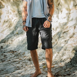 Men’s Hemp Linen Cargo Shorts Organic Cotton Eco-Friendly Utility Travel Summer Hemp Shorts Sustainable Natural Fabric Asatre Hemp Clothing