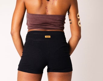 Hemp Yoga Shorts - Premium, Athletic, Thick Squat Proof Shorts, Hemp and Cotton Work-out Shorts- Black or Brown by Asatre XS-XXL