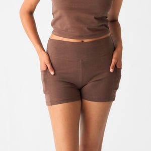 Yoga Shorts with Pockets, Hemp Shorts for Women – Eco-Friendly Workout Shorts - Non-Toxic Casual Wear -Asatre