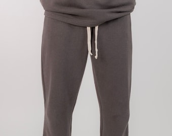 Mens Hemp Sweatpants: Organic Cotton French Terry, Made in Canada