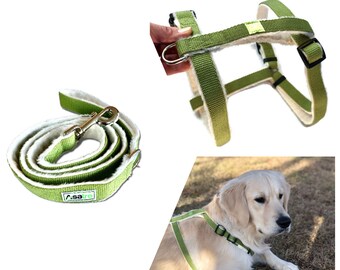 Hemp Dog Harness and Leash Set|Adjustable Hemp Harness|Asatre Harness Leash Bundle