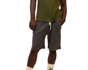 Men's Hemp Athleisure Jersey Shorts, Hemp and Organic Cotton Casual Shorts - Olive, Gray, Black S-XXL