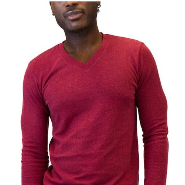 Men's Hemp Long Sleeve V-Neck Shirt, Eco-friendly Hemp and Organic Cotton Urban Shirt