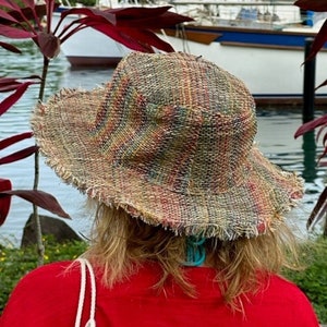 Hemp Sun Hat, Unisex Beach Sun Hat, The Ansley Sunhat, Asatre Natural Hippie Hat, Unisex, Handmade in Nepal, Eco-friendly Hat image 5