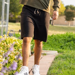 Mens Hemp Shorts•Organic Cotton Gym Shorts•Sustainable Activewear•Casual Lounge Shorts•Workout Shorts•Breathable Hemp Jersey Shorts For Men