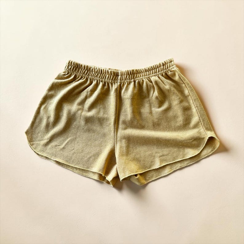 Hemp Running Shorts • Organic Athletic Wear Sustainable Workout Clothing Summer Exercise Apparel Eco Friendly Activewear Jersey Cotton Gear Mustard